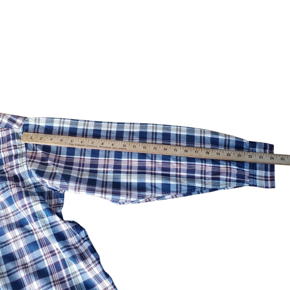Brooks Brothers Sport Shirt. Blue and Red Plaid, Long Sleeve. LG. E0073 - Picture 6 of 9